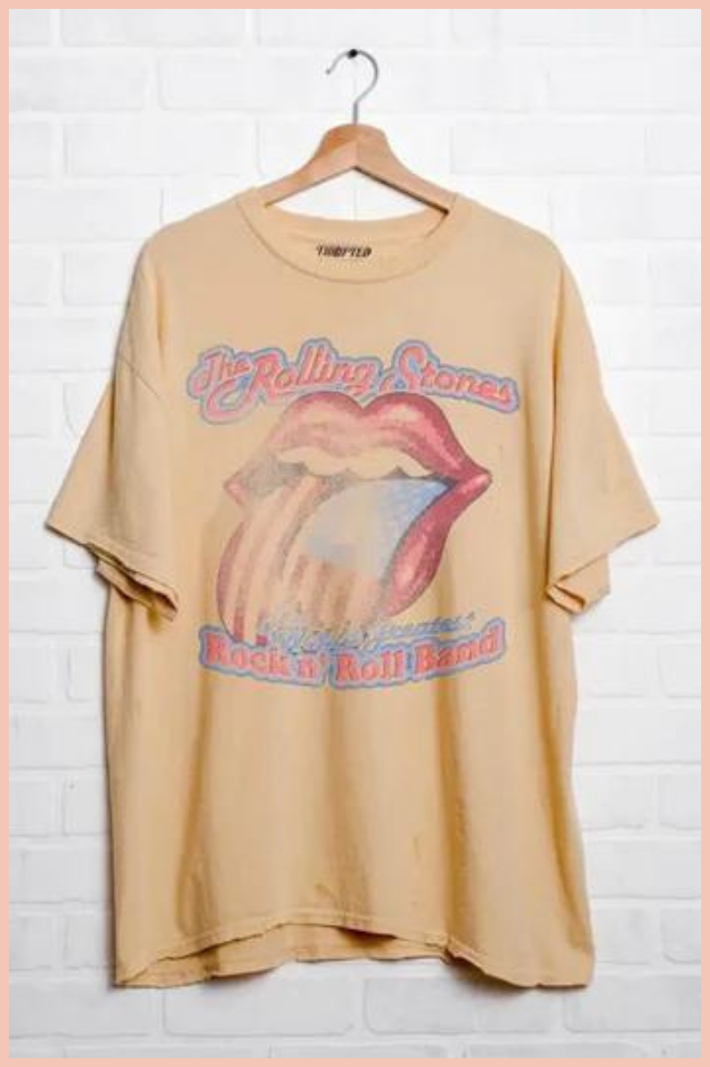 ROLLING STONES BAND TEE | FADED YELLOW