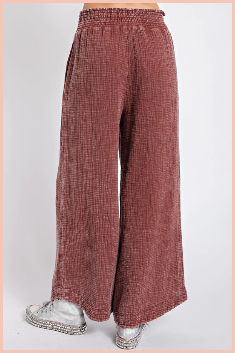 Smocked Mineral Washed Bottoms