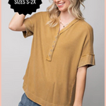 Short Sleeve Thermal Textured Top | Curvy