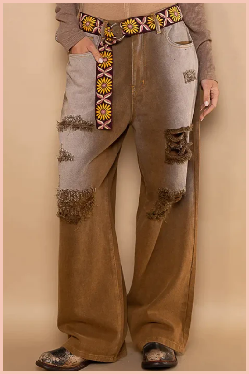 Vintage Washed Wide Leg Pant