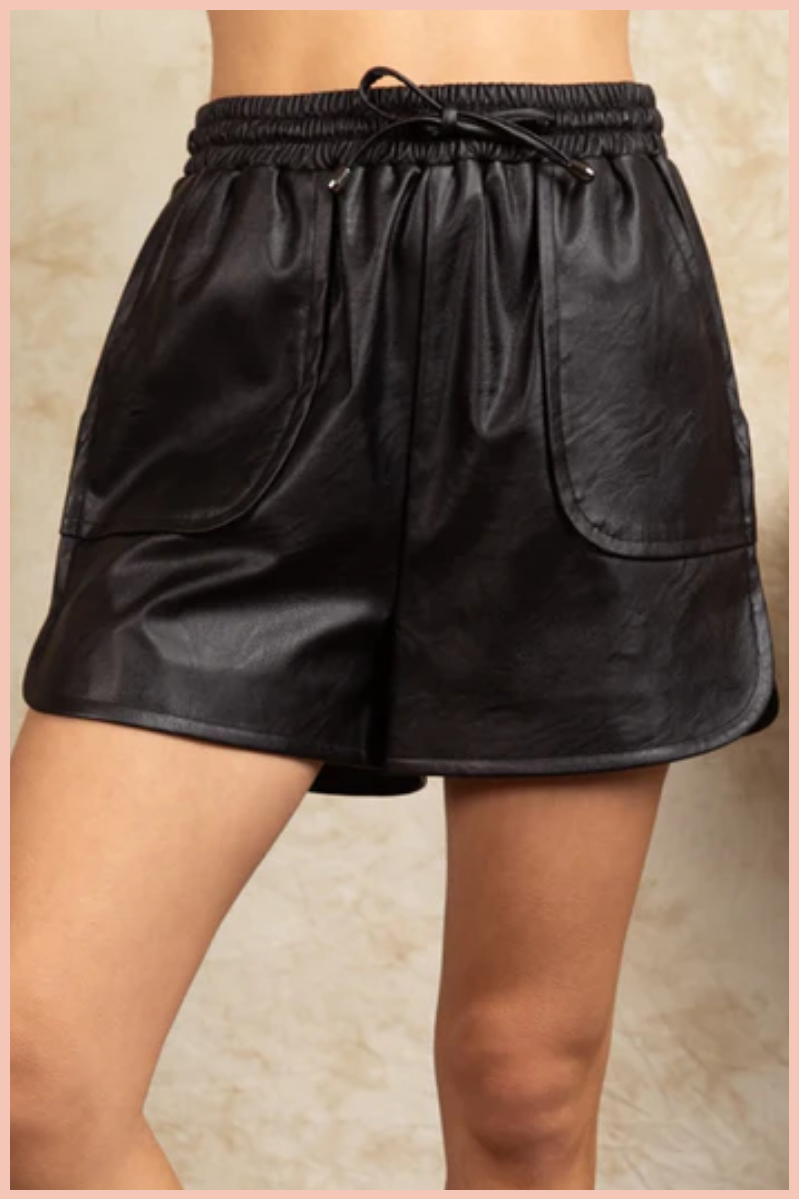 Faux Leather Shorts