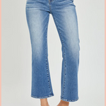 RISEN Mid Rise Cropped Flare Denim