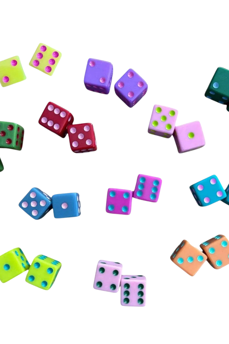 Colorful Dice Set of 2 | Peace Love Mahjong