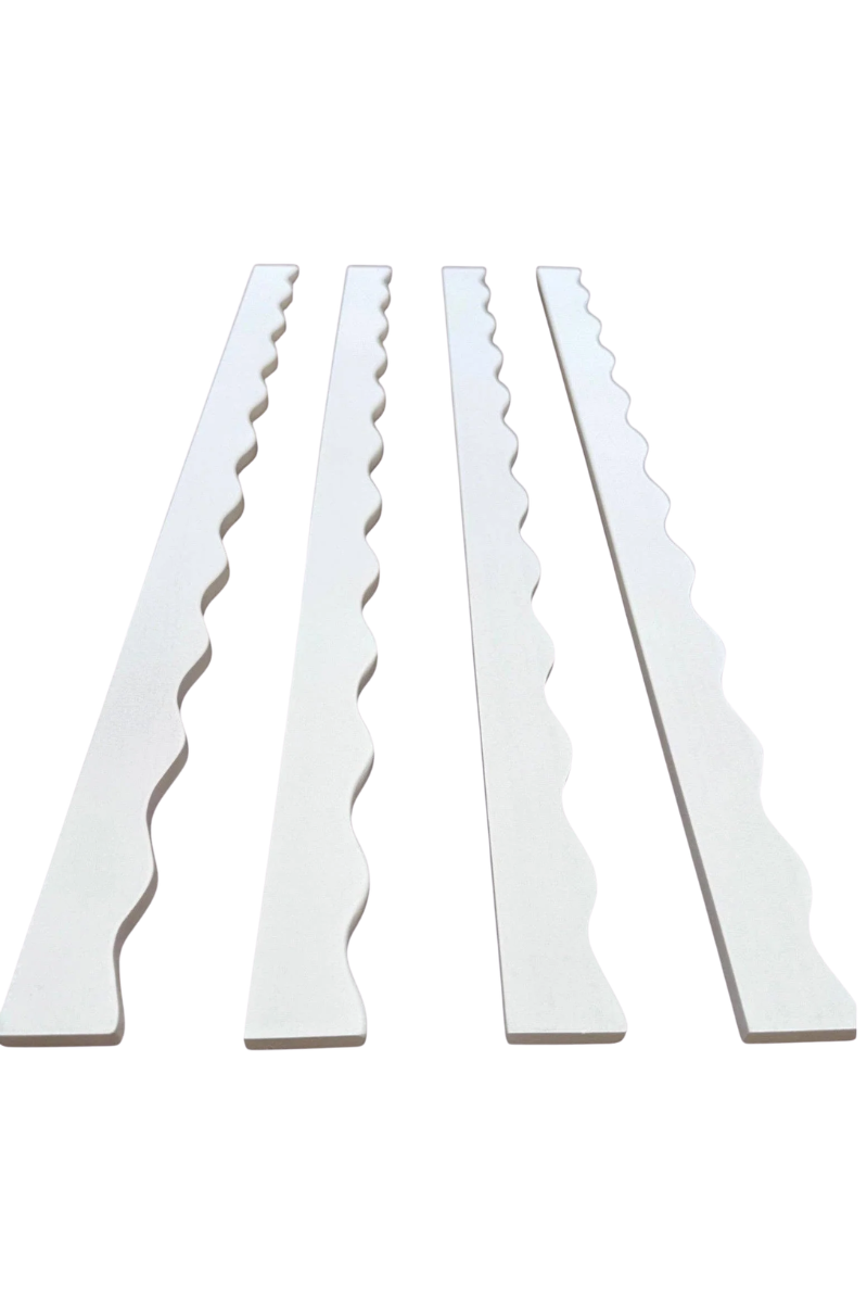 White Wavy Mahjong Rack Pusher Set | Peace Love Mahjong
