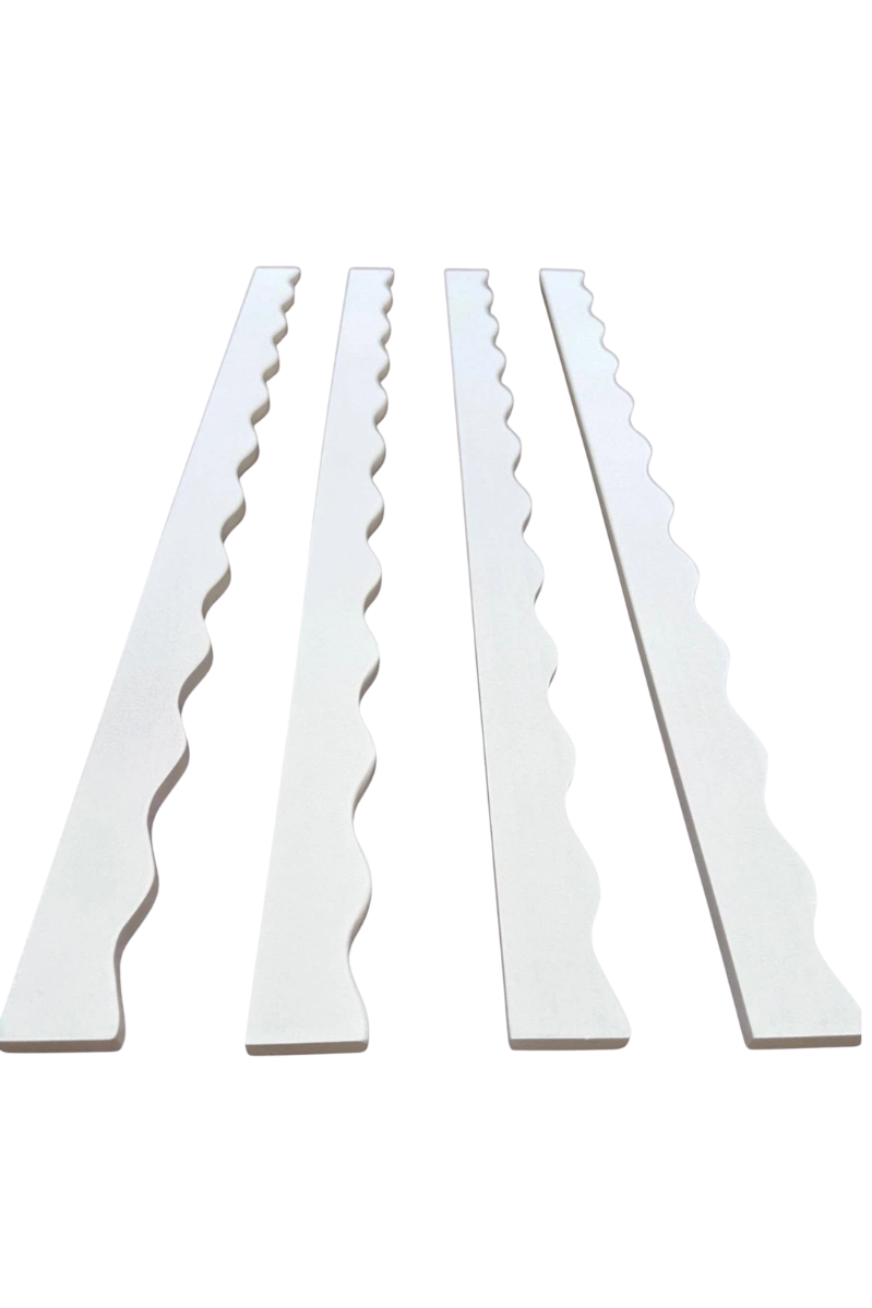 White Wavy Mahjong Rack Pusher Set | Peace Love Mahjong