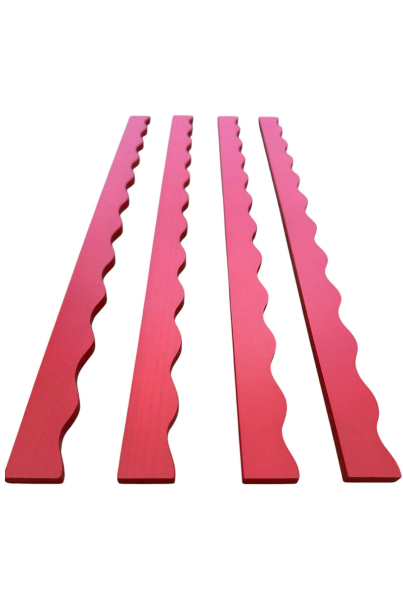 Peace Love Mahjong | Wavy Mahjong Rack Pusher Set | Red