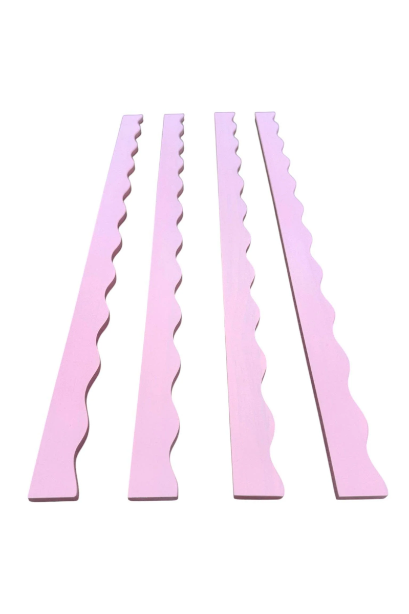 Peace Love Mahjong | Wavy Mahjong Rack Pusher Set | Light Pink