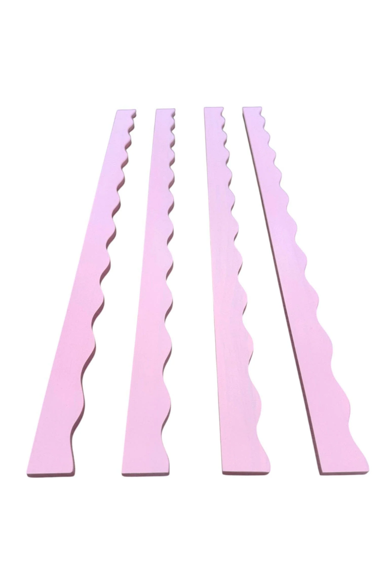 Peace Love Mahjong | Wavy Mahjong Rack Pusher Set | Light Pink