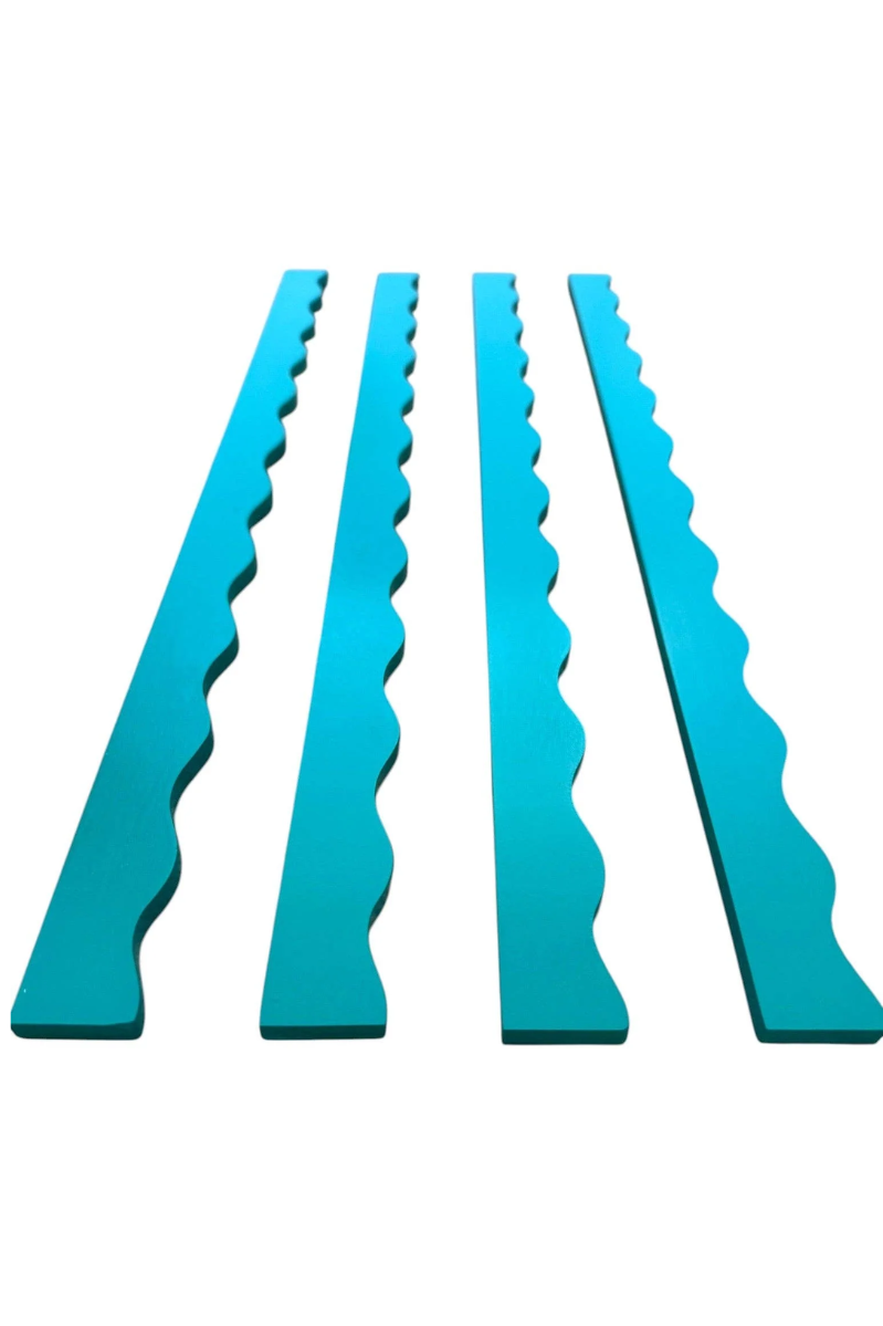 Peace Love Mahjong | Wavy Mahjong Rack Pusher Set | Aqua