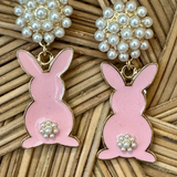 Blushing Bunny Pearl Dangle Earrings