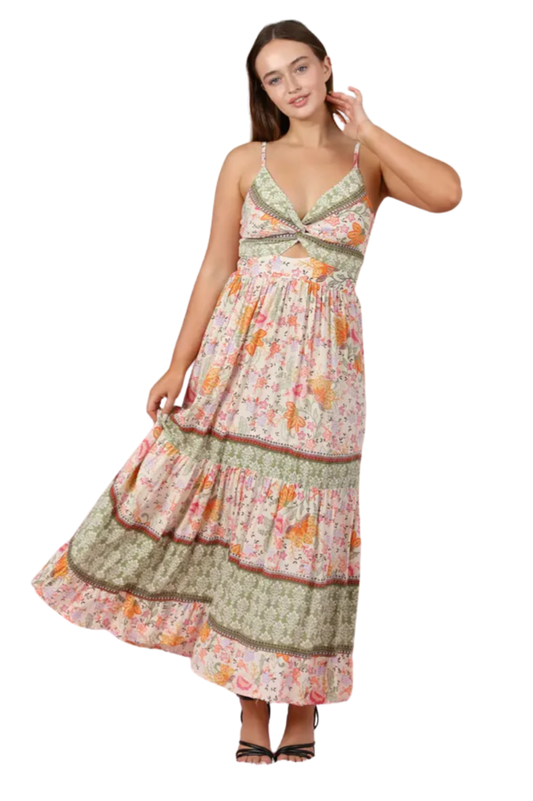 Peekaboo Twist Front Dress