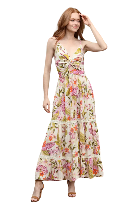 Spaghetti Strap V-Neck Maxi Dress