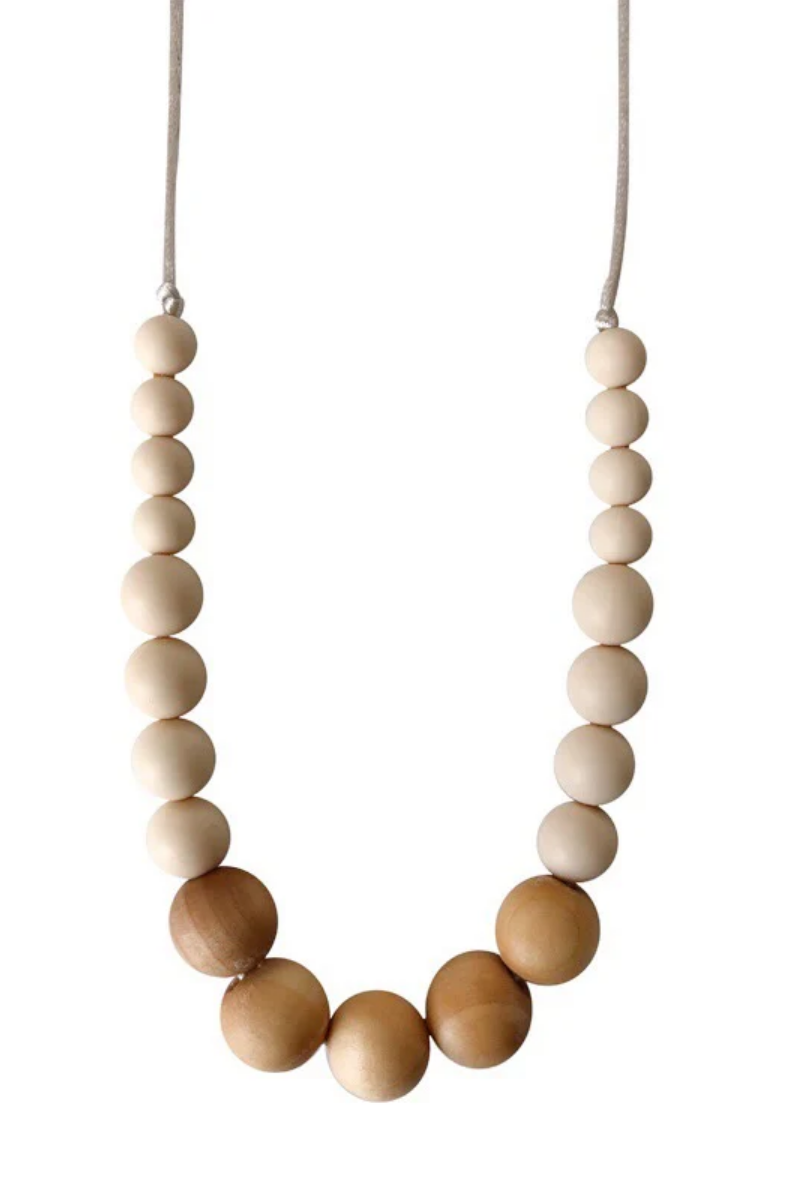 Silicone + Wood Teething Necklaces | The Landon | Cream