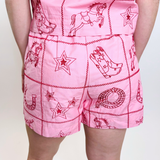 Cotton Candy Cowgirl Motif Shorts
