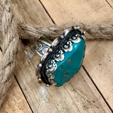 Vintage Heirloom Turquoise Adjustable Ring