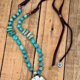 Turquoise Flower Heirloom Pendant Necklace