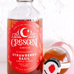 Strawberry Basil Simple Syrup | Crescent Simples | 16 oz