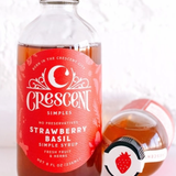 Strawberry Basil Simple Syrup | Crescent Simples | 16 oz