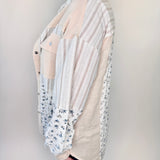 Floral + Stripe Oversized Shacket Jacket