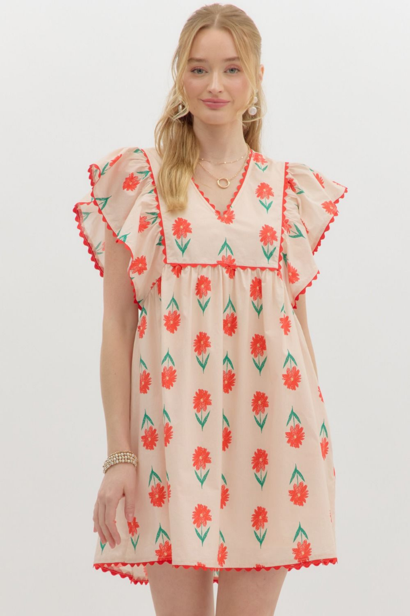Flutter Sleeve Mini Dress