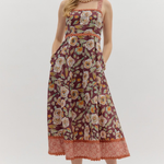 Floral Print Empire Midi Dress