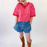 Cropped Stripe Casual Comfy Knit Top