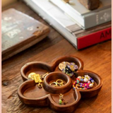 Carved Wood Flower Trinket Dish | Natural Life