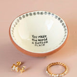 Tiny Trinket Dish - Make The World A Better Place | Natural Life