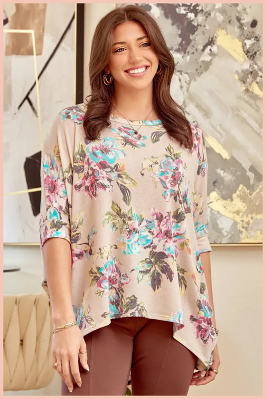 Floral Print Tunic Top