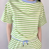 Boxy Terry Short Sleeve Tee w/ Contract Neckband