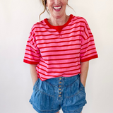 Cropped Stripe Casual Comfy Knit Top