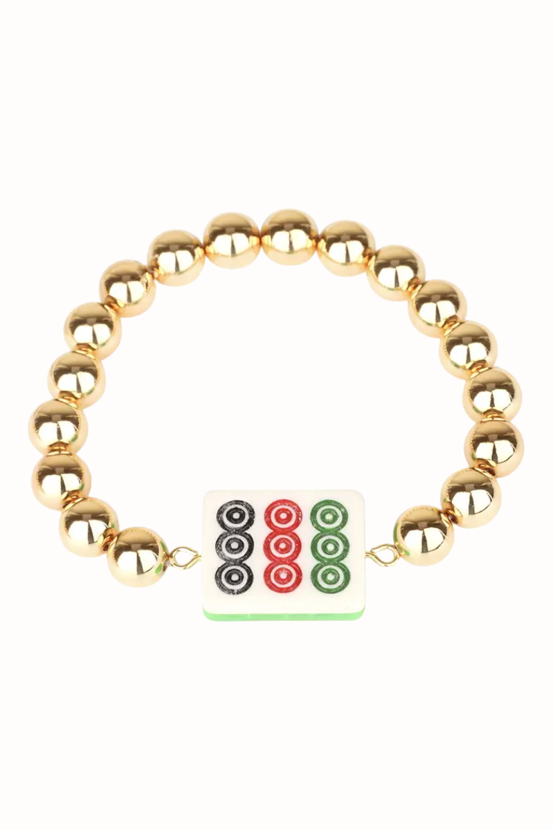 Mahjong Stretch Beaded Bracelet | Dots