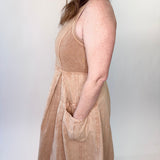 Mineral Washed Rib Knit Cargo Midi Dress