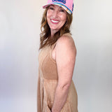 Mineral Washed Rib Knit Cargo Midi Dress