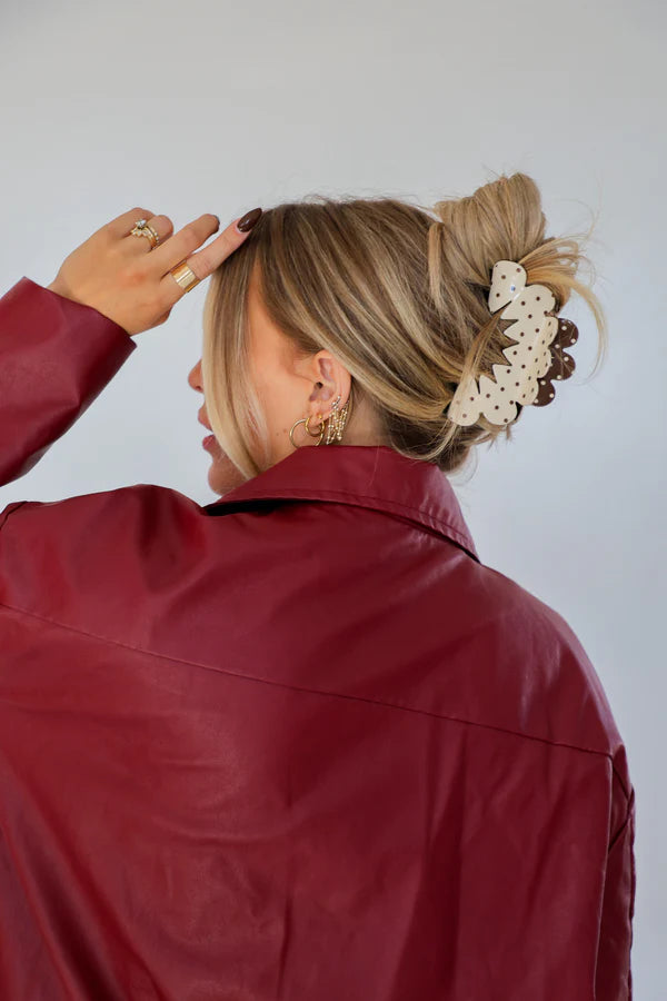 Brown & Cream Petal Arch Claw | KAXI