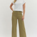 High Rise Wide Leg Pants with Front Seam