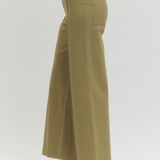High Rise Wide Leg Pants with Front Seam