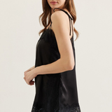 Lace Trim Tie Strap Cami Top