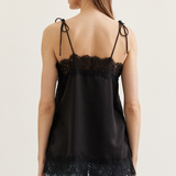 Lace Trim Tie Strap Cami Top