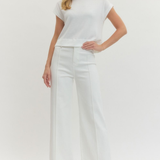 High Rise Wide Leg Pants with Front Seam