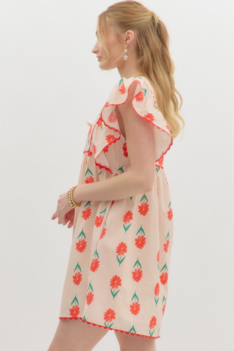 Flutter Sleeve Mini Dress