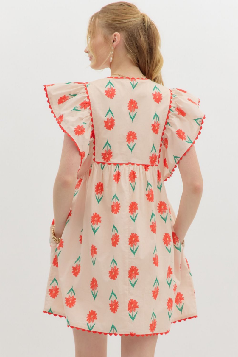 Flutter Sleeve Mini Dress