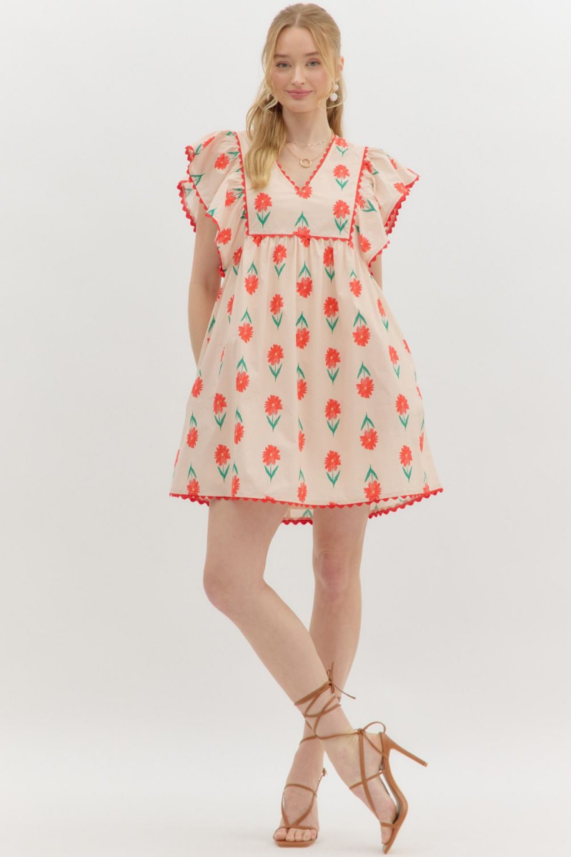 Flutter Sleeve Mini Dress