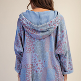 Patchwork Print Mix Mineral Washed Pullover