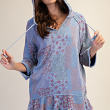 Patchwork Print Mix Mineral Washed Pullover