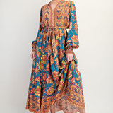 Challis Tie Waisted Maxi Dress