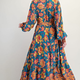 Challis Tie Waisted Maxi Dress