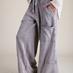 Mineral Washed Cargo Style Terry Knit Pants