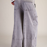 Mineral Washed Cargo Style Terry Knit Pants