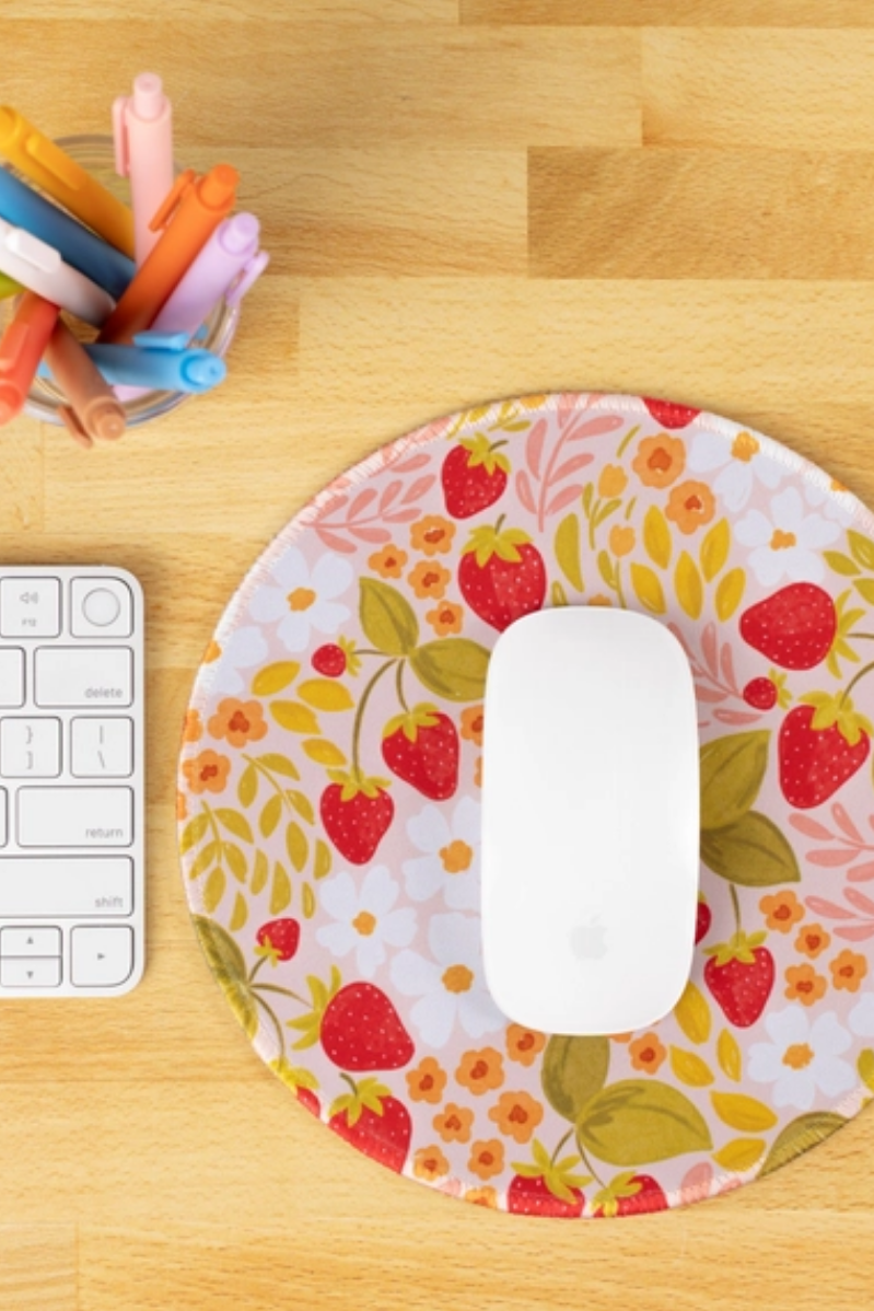 Floral Mousepad | Strawberry Patch